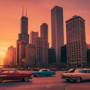 Chicago Skyline – Birthplace of Historic Route 66